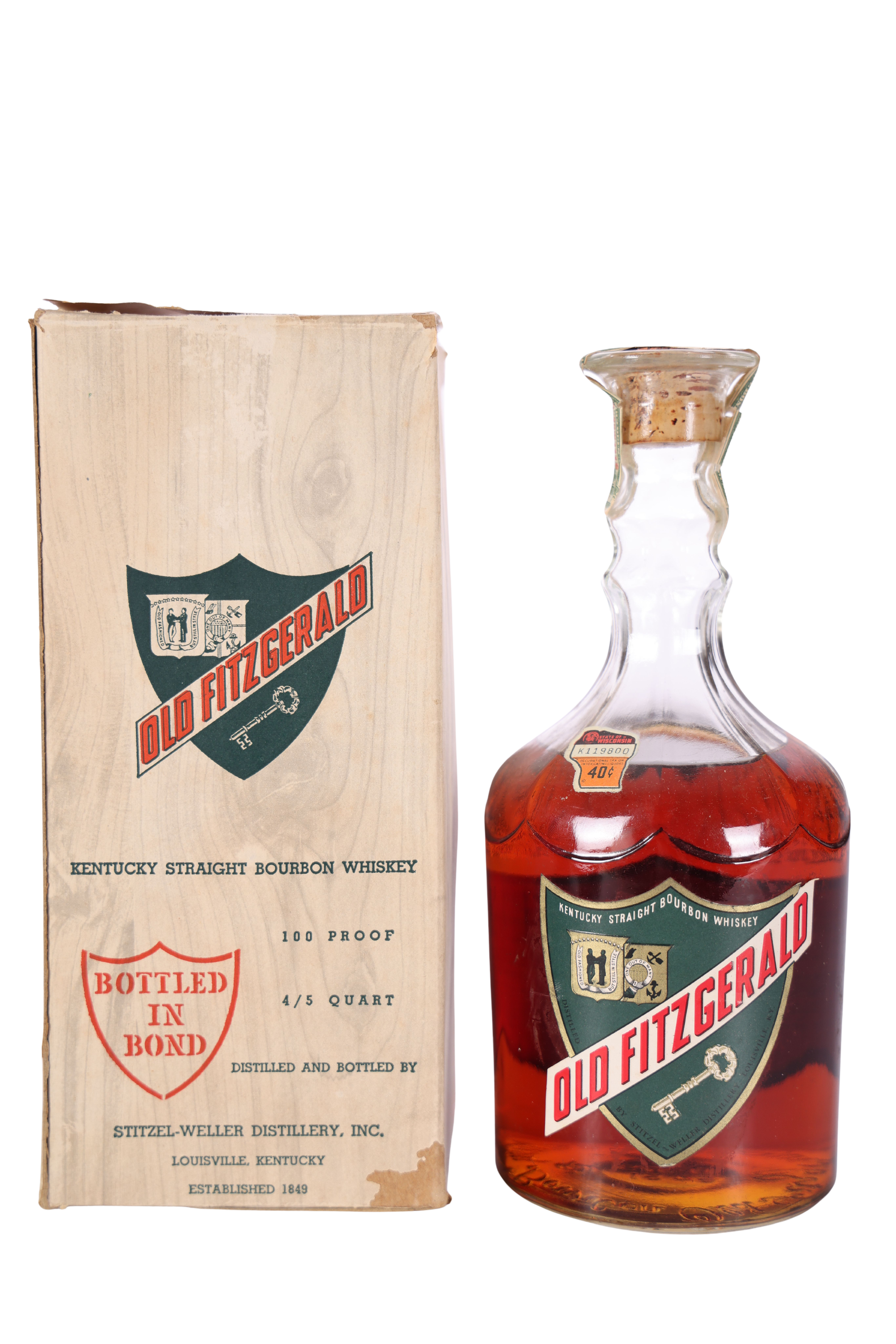 Old Fitzgerald BIB 1940ー1945 Old Fitzgerald Bottled in Bond 1947-1951 'Diamond Decanter' 4/5